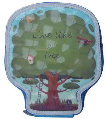Children Drawing 2 Pocket Filled Pencil Case Lively Tree Shaped 22.7×19.5×4.4 cm