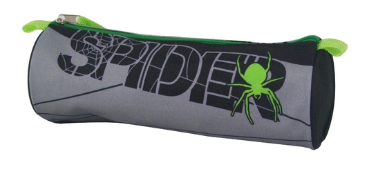 Teenage Round Pencil Case 20X8 Cm Spider Sublimation Printed  With Reflective Feather