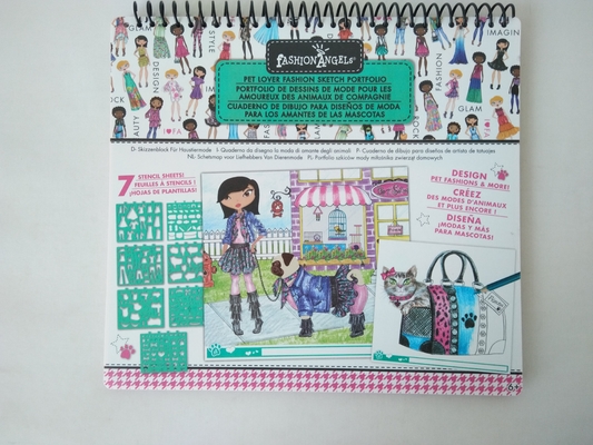 Fashion Angel Gift Sets Notebooks Writing Pads with 40 Sketch Sheets 7 Stencil Sheets