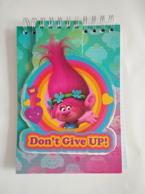 School stationery cool spiral notebooks with trolls collection / notebook writing pads for kids