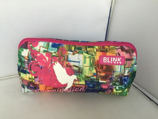 Printing fabric colorfull zipper pencil pouch for school students and women